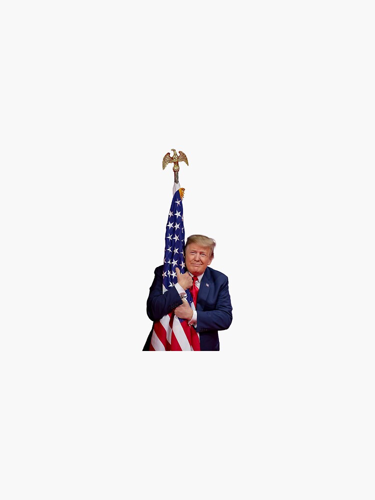 Donald Trump Hugging American Flag by qsasson
