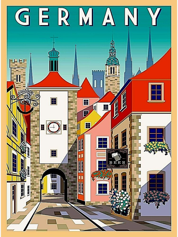 DEUTSCHLAND: Vintage Reise- und Tourismusdruck Poster