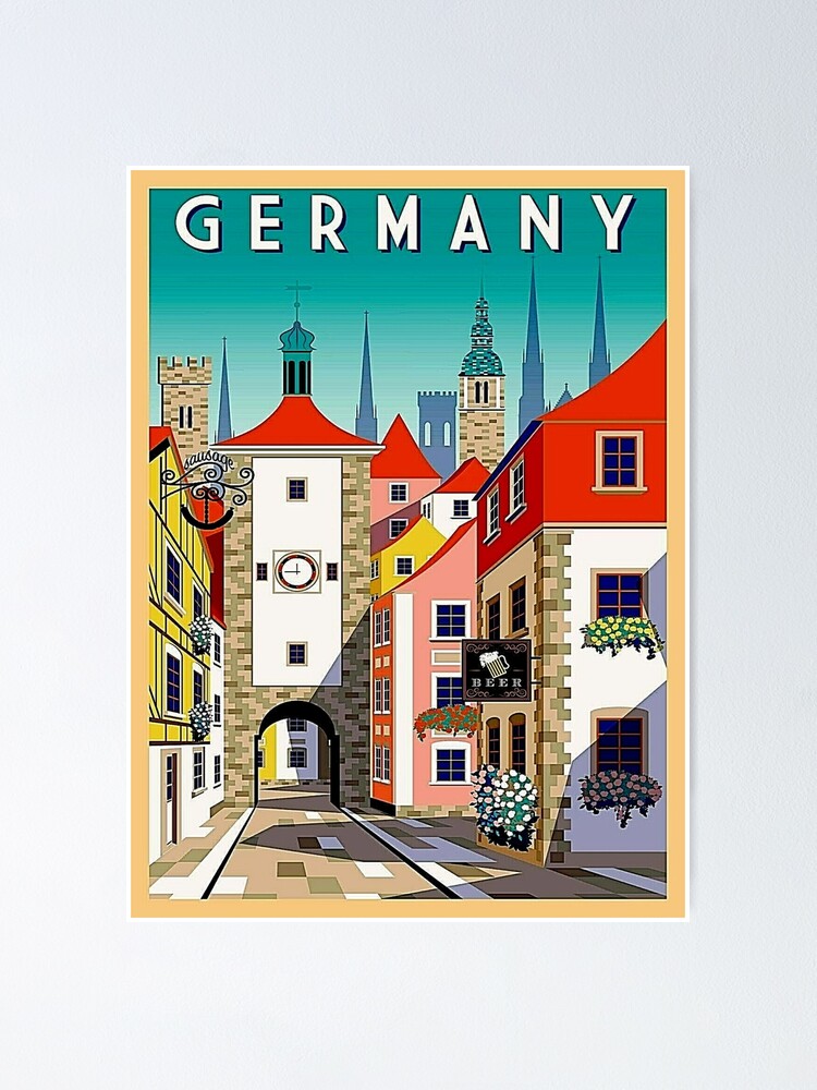 GERMANY Vintage Travel and Tourism Print" Poster for Sale by posterbobs Redbubble