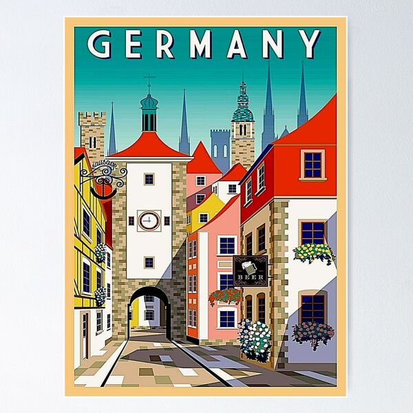 Item preview, GERMANY : Vintage Travel and Tourism Print designed and sold by posterbobs.