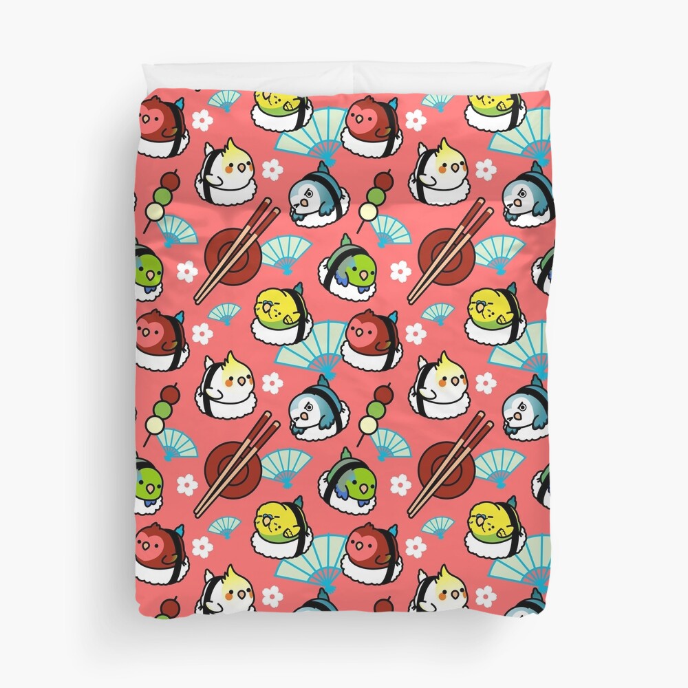 Sushi Time with Cody the Lovebird & Friends Duvet Cover