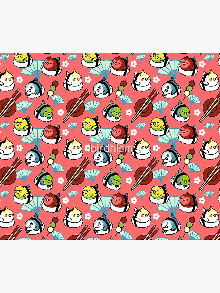 Discover Sushi Time with Cody the Lovebird & Friends Duvet Cover