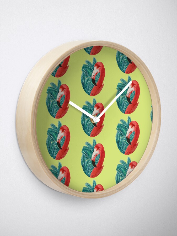 Alternate view of Tropical Flamingoo Clock