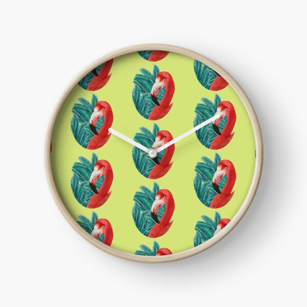 Tropical Flamingoo Clock