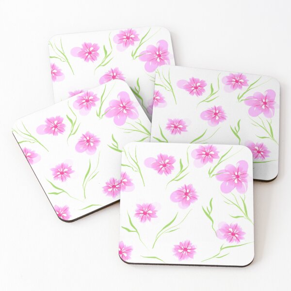 Item preview, Pink summer flowers pattern designed and sold by MariaMarinova.