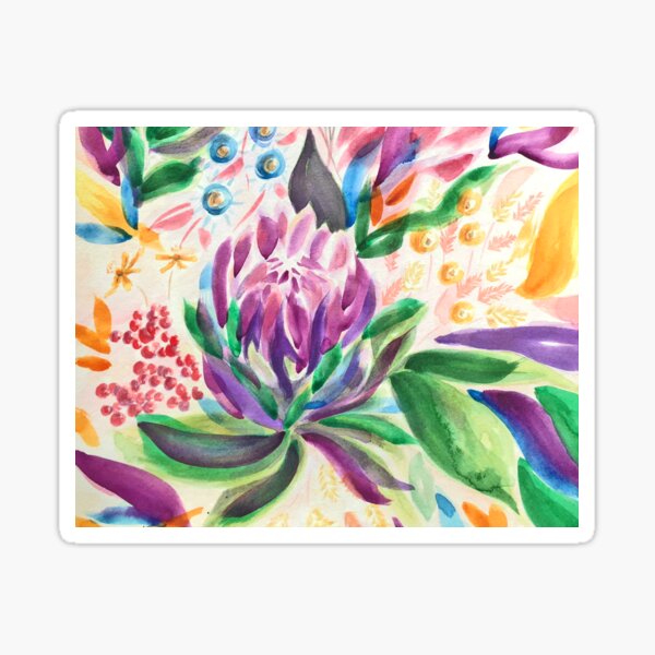 Mum's Vibrant Watercolour Bouquet Sticker