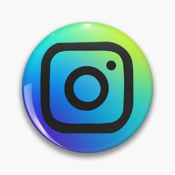 Blue Instagram Logo Pin By Mk Creations Redbubble