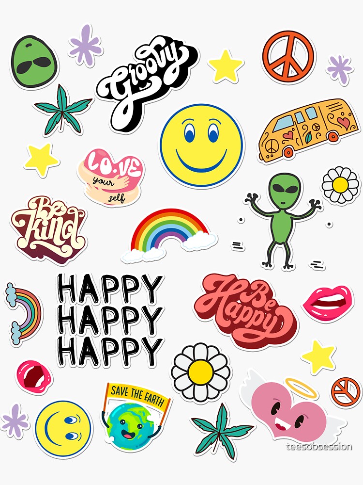 "Cute Happy Stickers Quotes" Sticker by teesobsession Redbubble