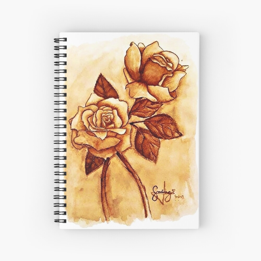 rose coffee painting