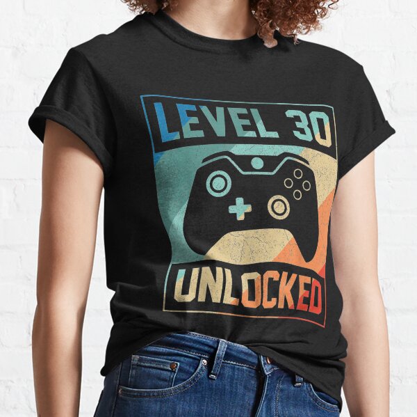 Level 30 Unlocked Video Gamer 30th Birthday Gifts Tee Classic T-Shirt