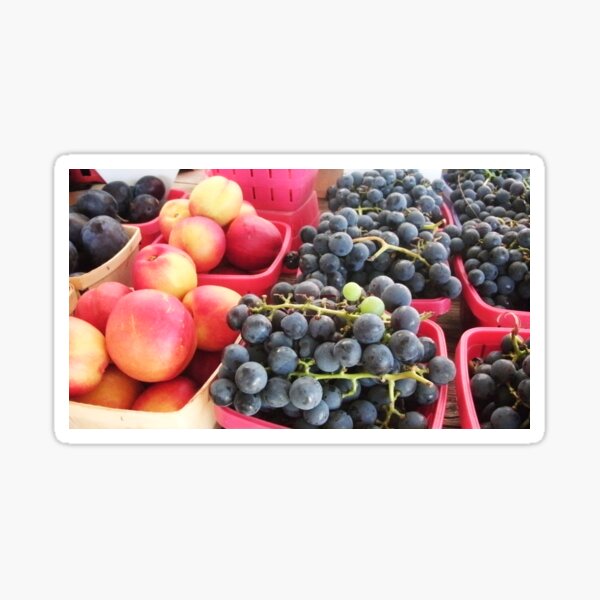 Item preview, Grapes and Peaches, Colorful Fruit by Courtney Hatcher designed and sold by cghatcherart.
