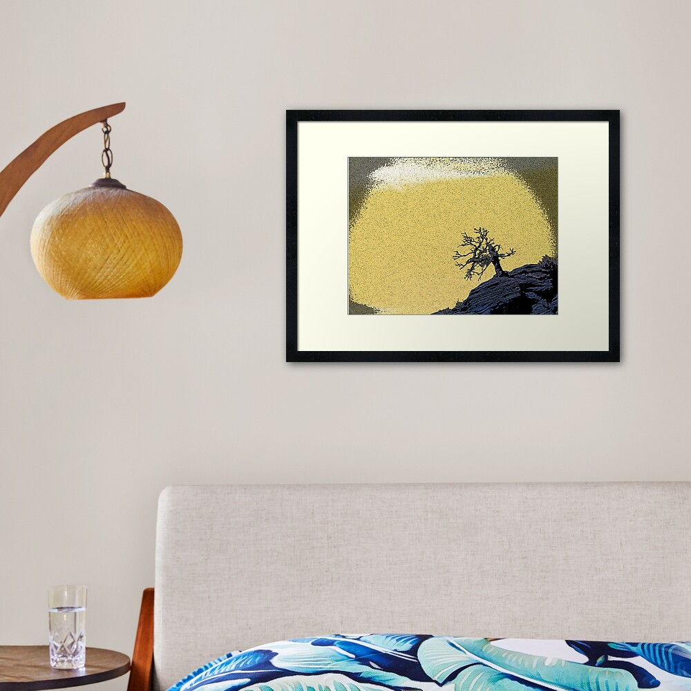 A Top a Rock Framed Art Print