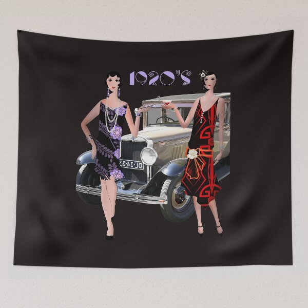 Item preview, Roaring Twenties Girls with a White 1920s Car designed and sold by joseech.