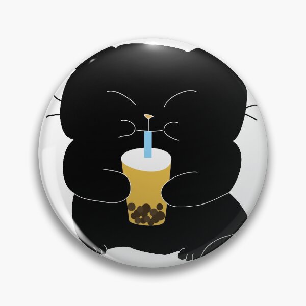Aperçu de l'œuvre Chat noir, boire, boba créée et vendue par janewwu.