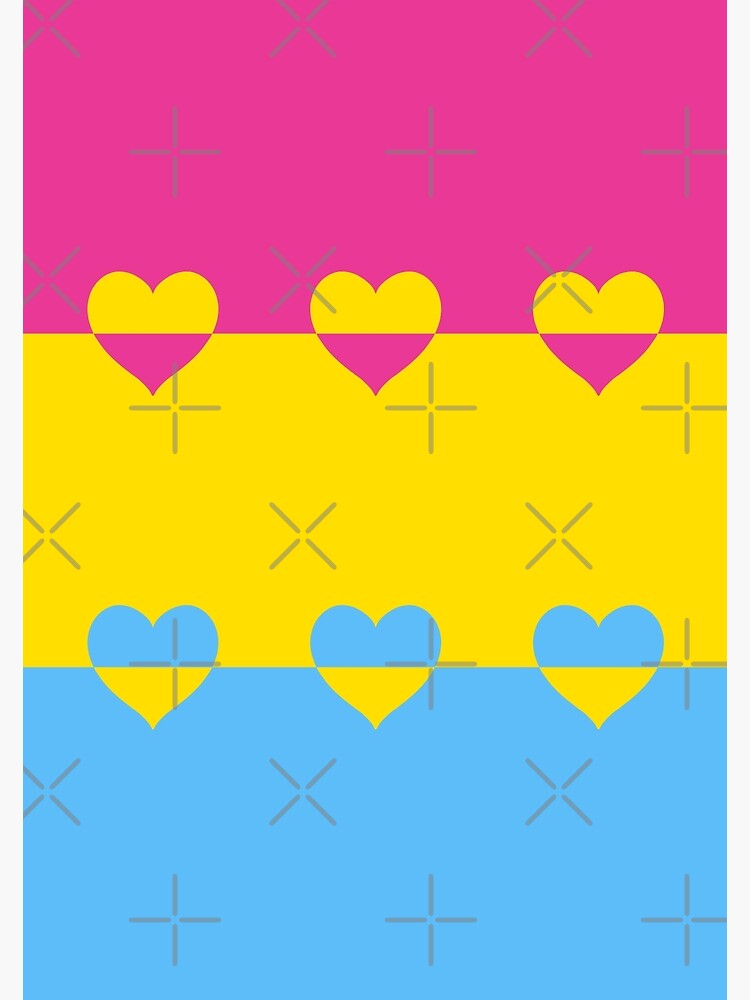 LGBTQ Flag with Hearts v1 - Pansexual by Sarinilli