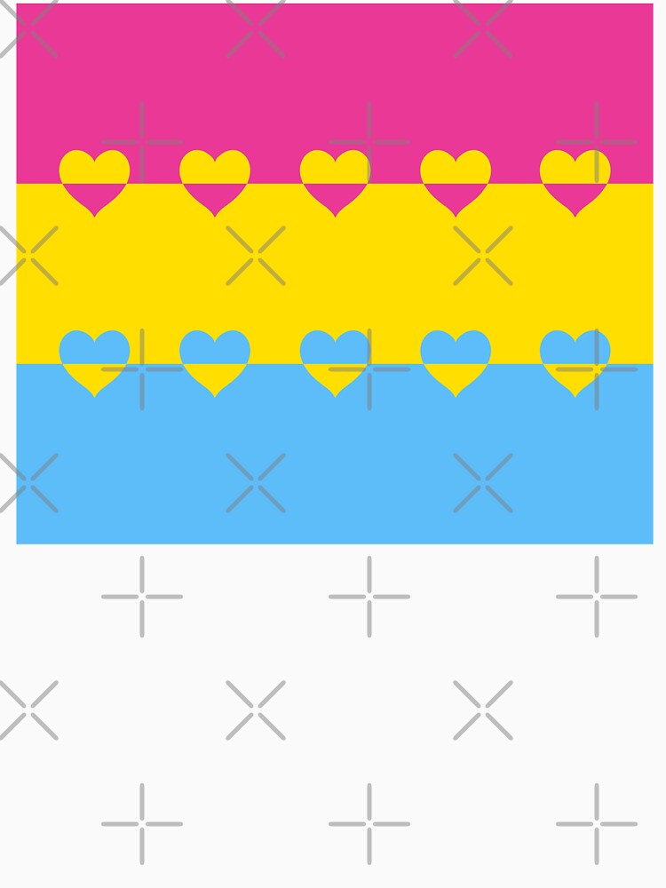 LGBTQ Flag with Hearts v1 - Pansexual by Sarinilli