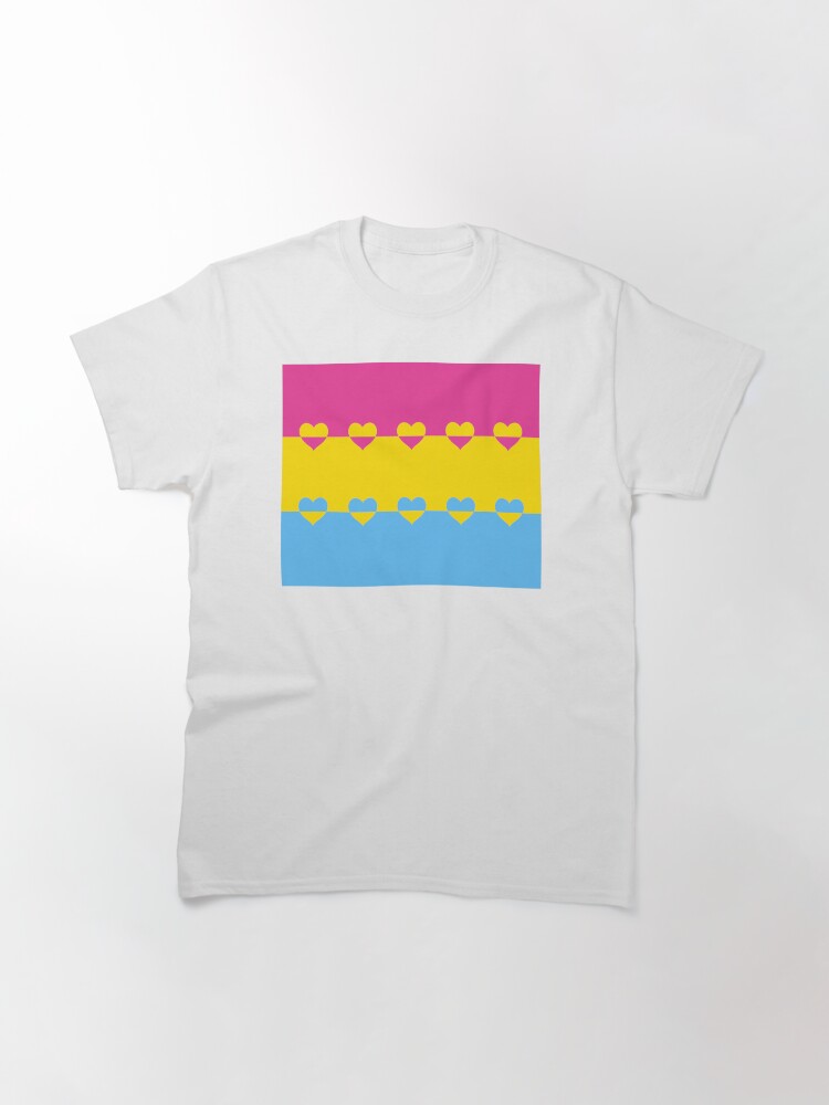 Alternate view of LGBTQ Flag with Hearts v1 - Pansexual Classic T-Shirt