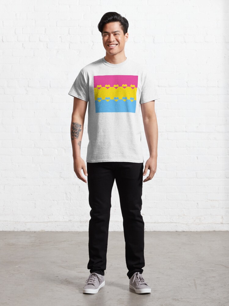 Alternate view of LGBTQ Flag with Hearts v1 - Pansexual Classic T-Shirt