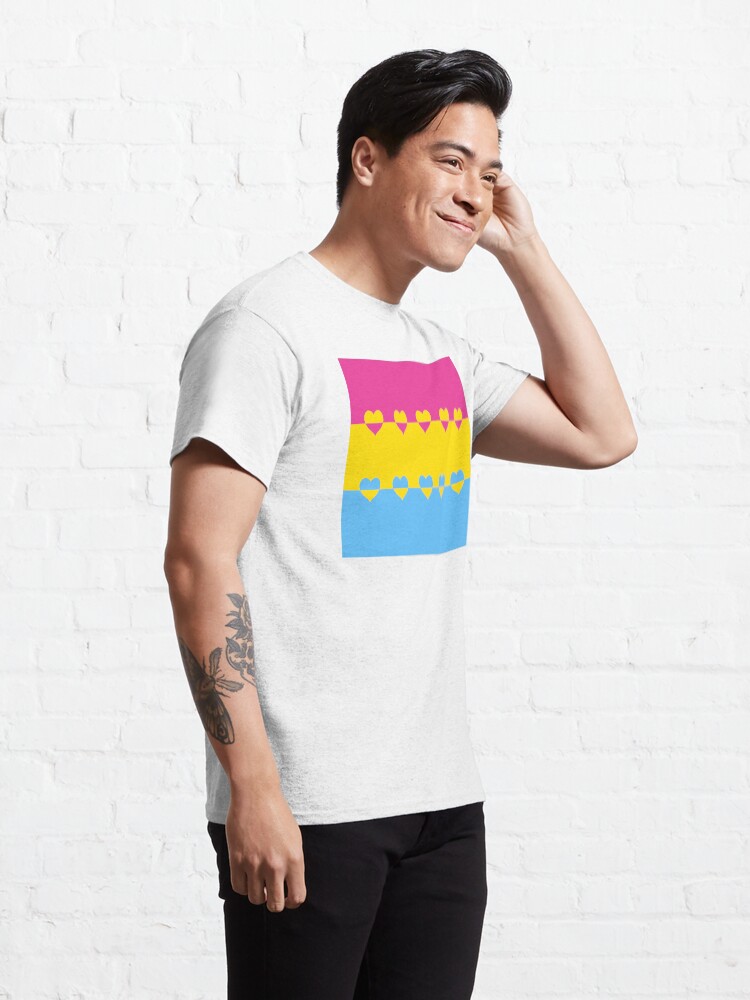 Alternate view of LGBTQ Flag with Hearts v1 - Pansexual Classic T-Shirt