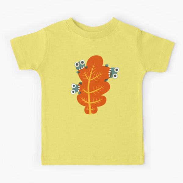 Cute Bugs Eating Autumn Leaves Kids T-Shirt