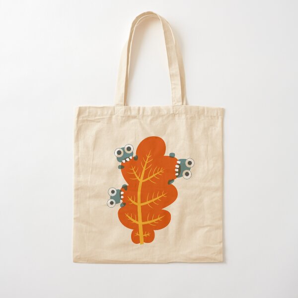 Cute Bugs Eating Autumn Leaves Cotton Tote Bag