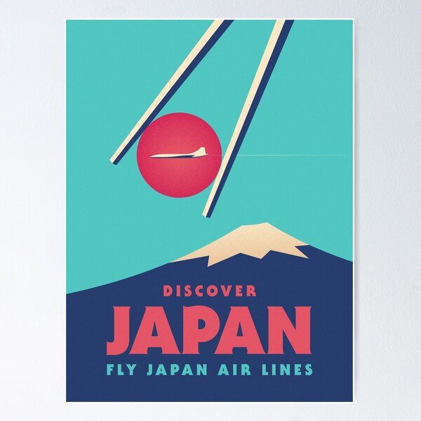 Item preview, Retro Japan Tourism Mt Fuji Sushi Chopsticks - Cyan designed and sold by VoodooCircus.