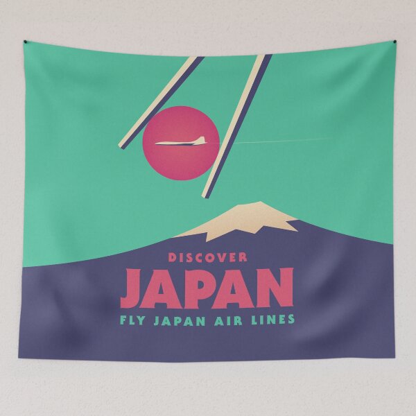 Artikelvorschau, Retro Japan Tourism Mt Fuji Sushi Chopsticks - Green entworfen und verkauft von VoodooCircus.