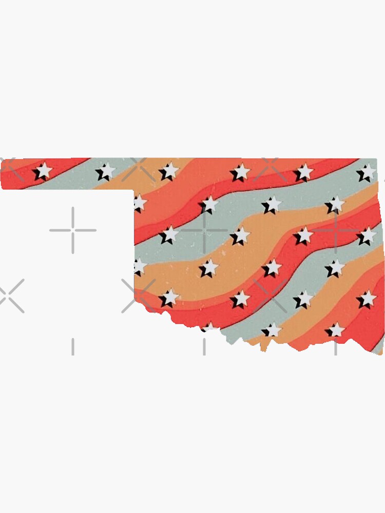 "Oklahoma - Trendy Stars and Stripes" Sticker for Sale by