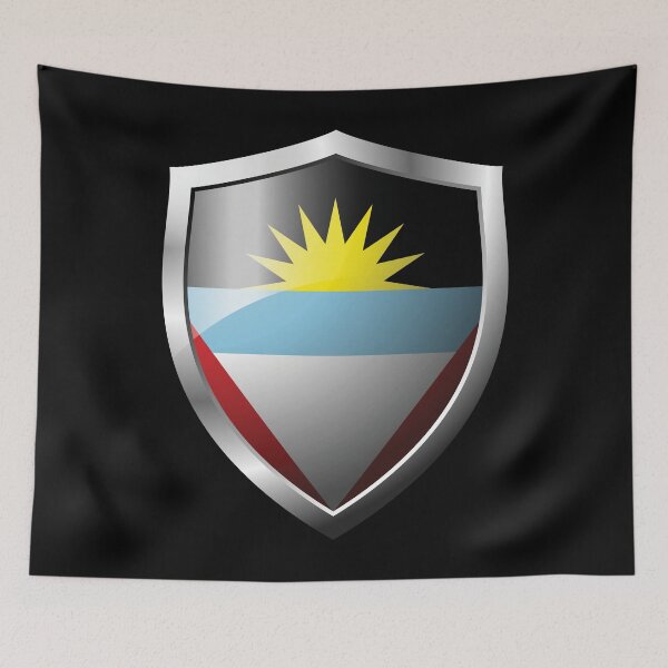 Item preview, Strong Antigua and Barbuda Flag Shield Country designed and sold by HelloFromAja.