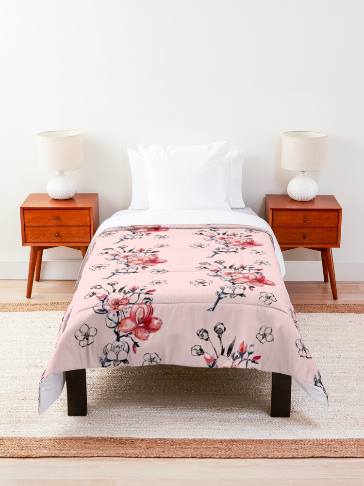 "Japanese cherry blossom pattern" Comforter for Sale by ArtStyleAlice