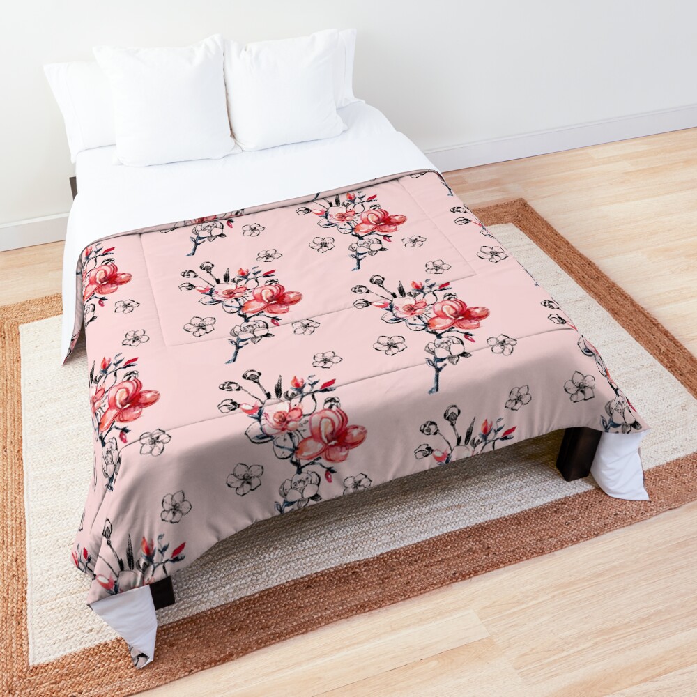 "Japanese cherry blossom pattern" Comforter by ArtStyleAlice Redbubble