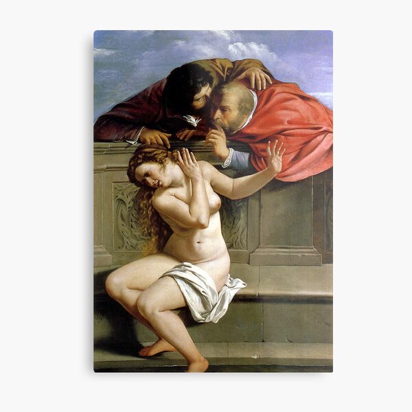Susanna and the Elders - Artemisia Gentileschi Metal Print