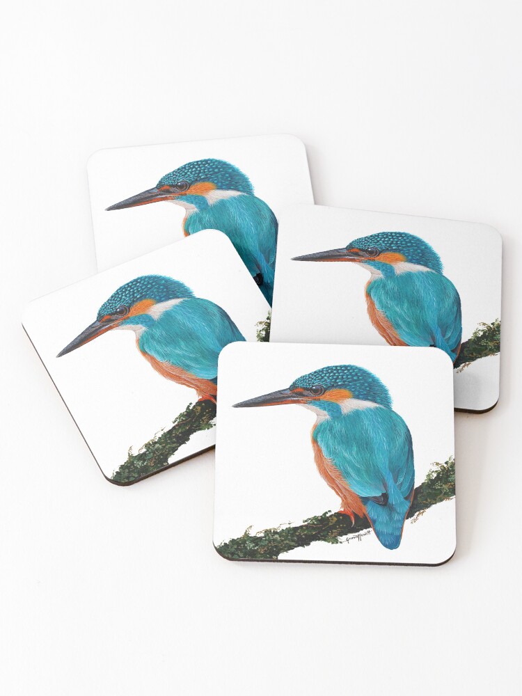 Thumbnail 1 of 5, Coasters (Set of 4), Sacred Kingfisher designed and sold by grimmhewitt67.