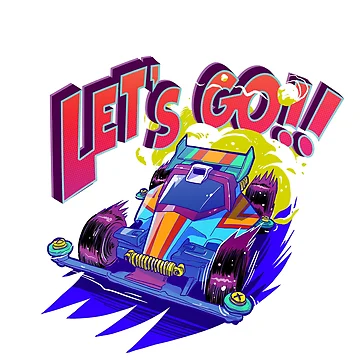 Artwork thumbnail, Car Racing Sticker by POP FAN ART
