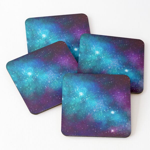 Cyan Galaxy Coasters (Set of 4)