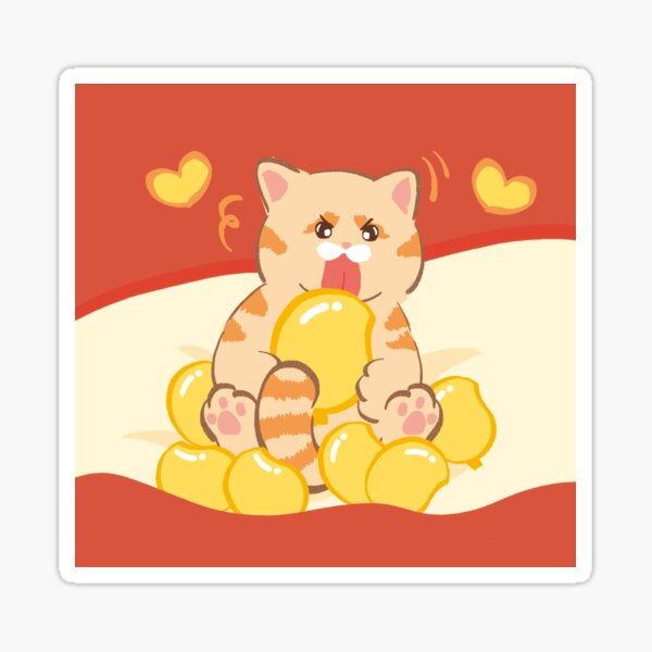 Item preview, Meowngo The Mango-eating Foodie Cat designed and sold by Attapet.