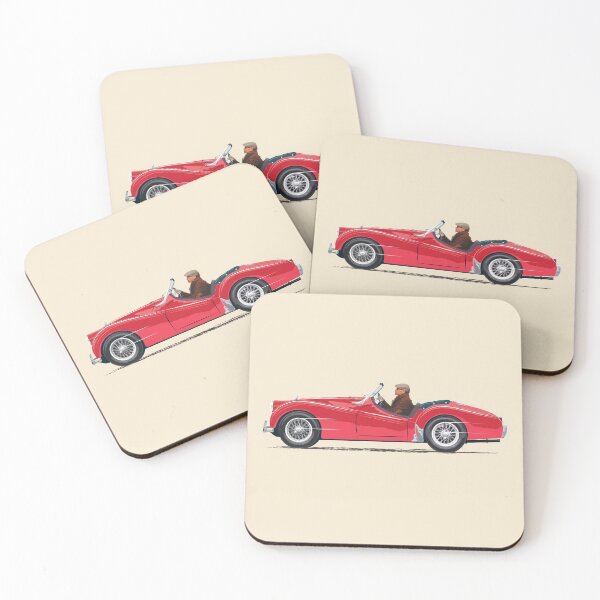 Signal Red color TR3 Coasters (Set of 4)