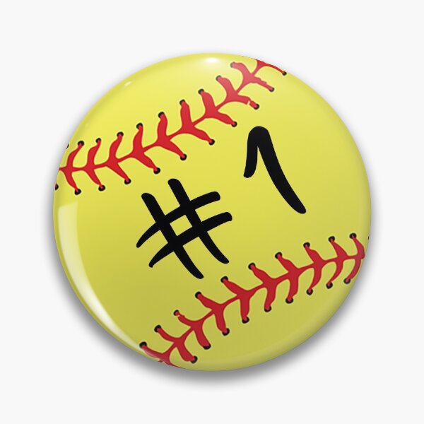 Artikelvorschau, Softball Spieler #1 Rückennummer 1 Ball Sticker Aufkleber entworfen und verkauft von theshirtinator.
