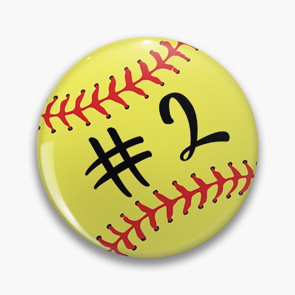 Artikelvorschau, Softball Spieler #2 Rückennummer 2 Ball Sticke Aufkleber entworfen und verkauft von theshirtinator.