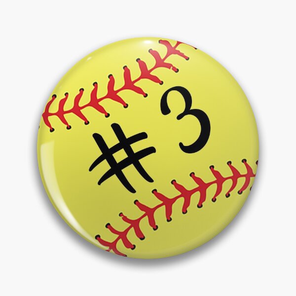 Artikelvorschau, Softball Spieler #3 Rückennummer 3 Ball Sticke Aufkleber entworfen und verkauft von theshirtinator.