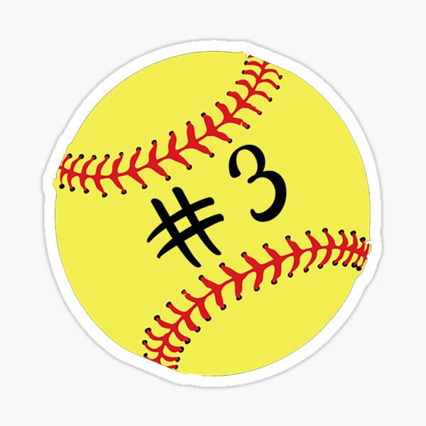 Item preview, Softball Player Back No Number 3 #3 Ball Sport Sticker Gift designed and sold by theshirtinator.