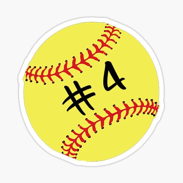 Item preview, Softball Player Back No Number 4 #4Ball Sport Sticker Gift designed and sold by theshirtinator.