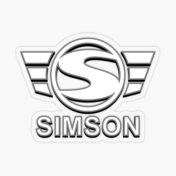 Simson Logo 3D Spezial (white) Sticker by VEB Ostladen