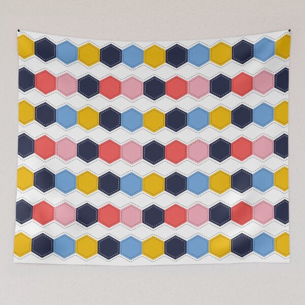 Item preview, Hexagonal Quilt \\ White designed and sold by The Wellington Boot.