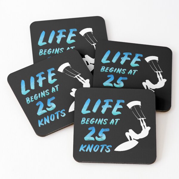 Item preview, La vida comienza a los 25 nudos Kitesurfing Kite Kiteboard Gift designed and sold by TastefulTees.