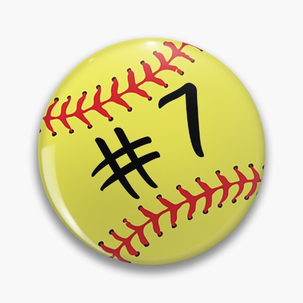 Artikelvorschau, Softball Spieler #7 Rückennummer 7 Ball Sticker Aufkleber entworfen und verkauft von theshirtinator.