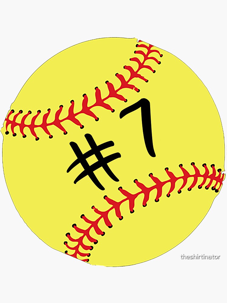 "Softball Player Back No Number 7 7 Ball Sport Sticker Gift" Sticker
