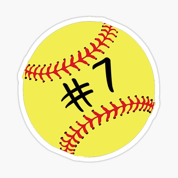 Item preview, Softball Player Back No Number 7 #7 Ball Sport Sticker Gift designed and sold by theshirtinator.