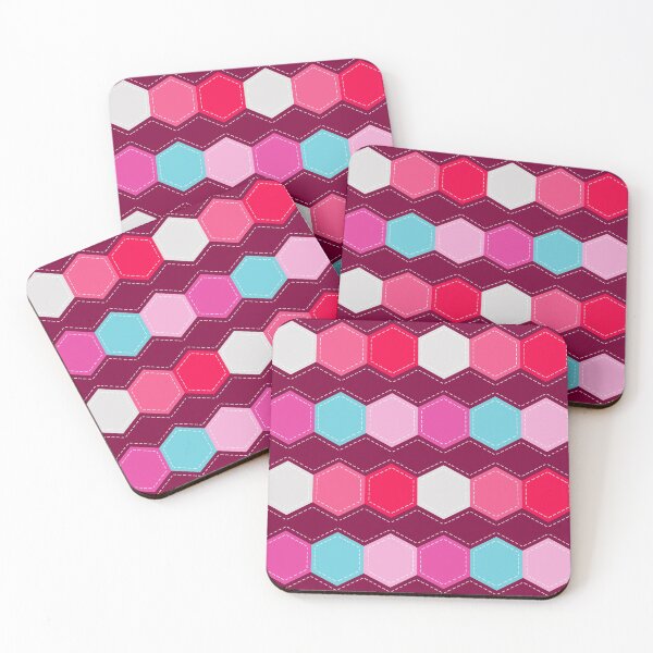 Item preview, Hexagonal Quilt \\ Raspberry designed and sold by The Wellington Boot.