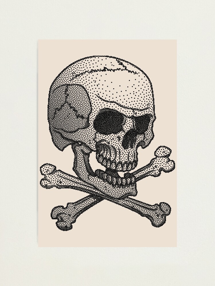 Skull Bones Crossbones Detailed Artistic Drawing Poster Black White Sketch  Pirate Flag Motif Human Skeleton Death Cool Wall Decor Art Print Poster  12x18 : : Home